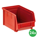 Sichtlagerkästen BASIC, 146 x 237 x 124 mm, 24 Stk., rot