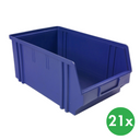 Sichtlagerkästen BASIC, 205 x 335 x 149 mm, 21 Stk., blau