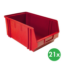 Sichtlagerkästen BASIC, 205 x 335 x 149 mm, 21 Stk., rot