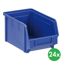 Sichtlagerkästen BASIC Typ B, 146 x 237 x 124 mm, 24 Stk., blau