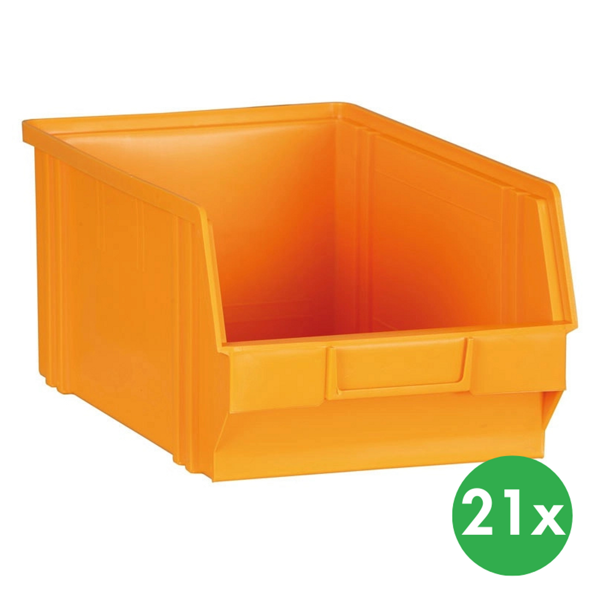 Sichtlagerkästen BASIC Typ C, 205 x 335 x 149 mm, 21 Stk., gelb-orange