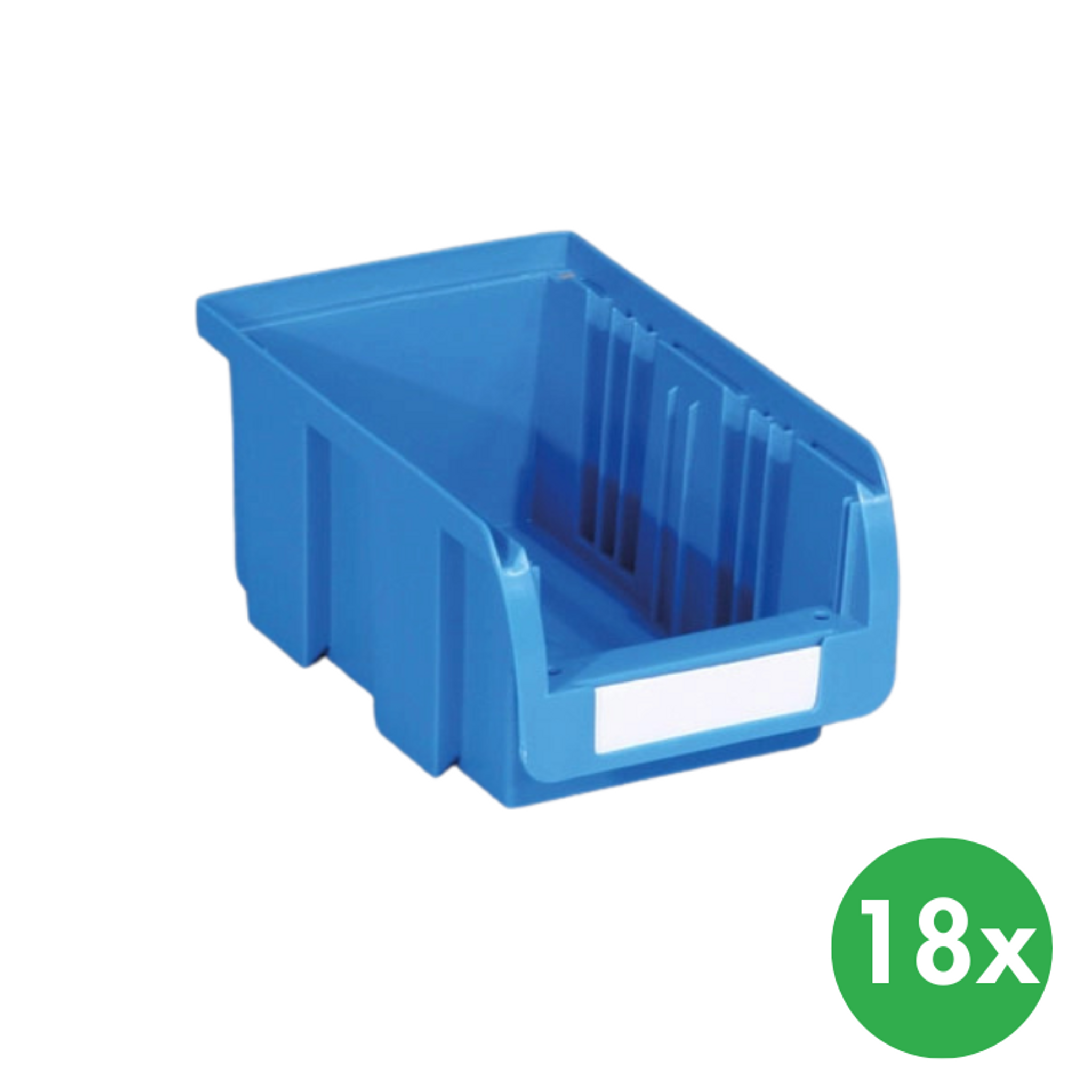 Sichtlagerkästen COMPACT, 102 x 100 x 60 mm, 18 Stk., blau