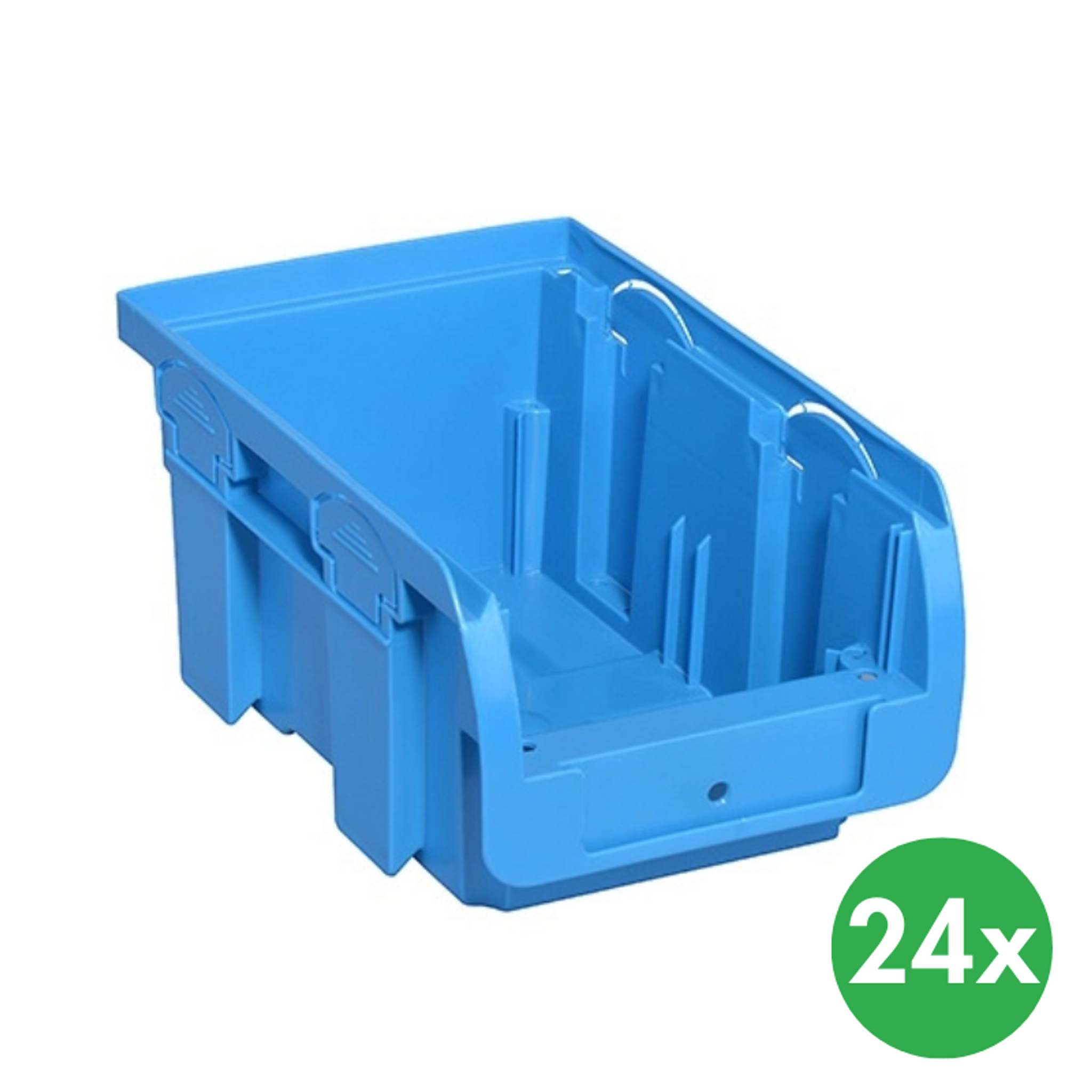 Sichtlagerkästen COMPACT, 102 x 160 x 75 mm, 24 Stk., blau