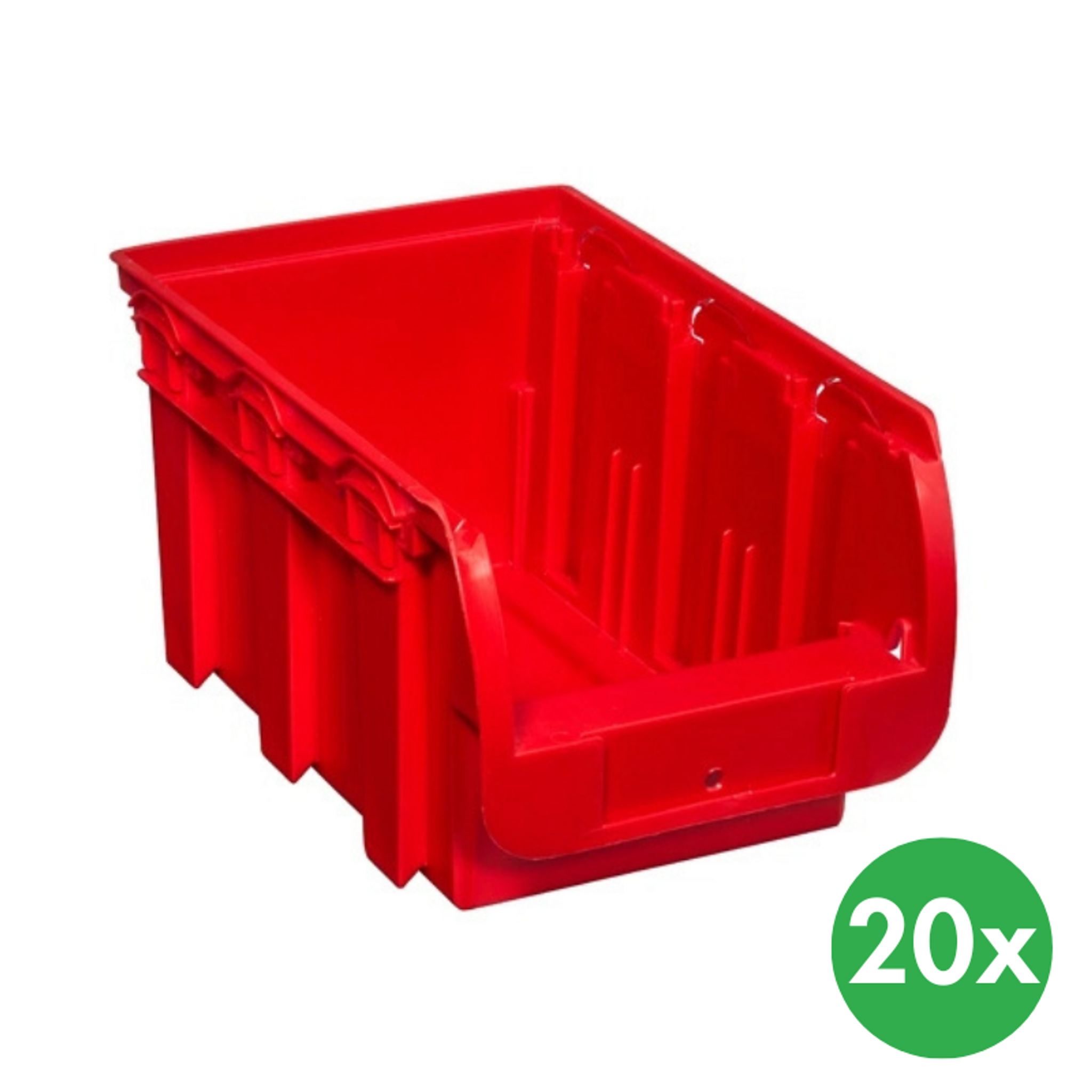 Sichtlagerkästen COMPACT, 154 x 235 x 125 mm, 20 Stk., rot