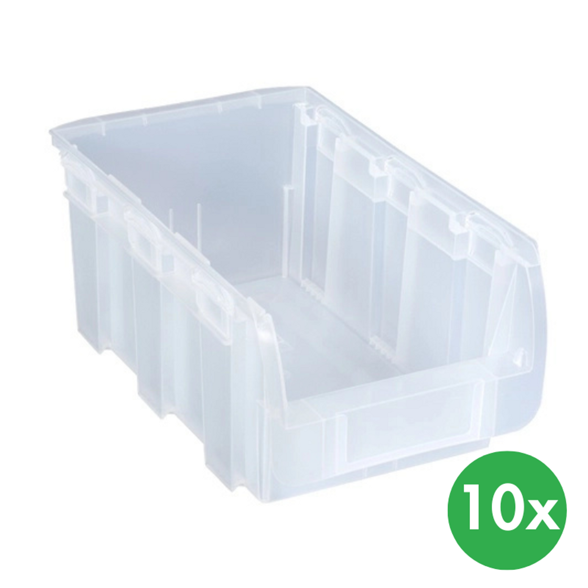 Sichtlagerkästen COMPACT, 210 x 350 x 150 mm, 10 Stk., transparent