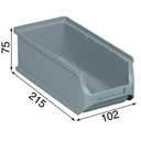 Sichtlagerkästen PLUS 2L, 102 x 215 x 75 mm, grau, 20 Stk.