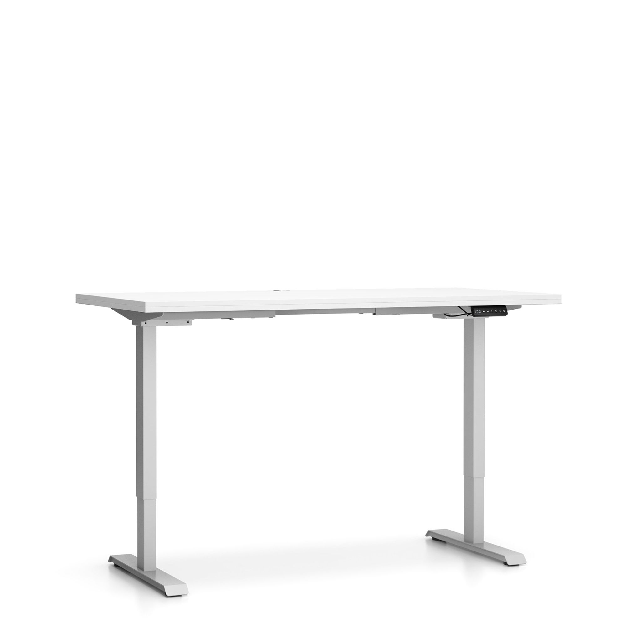 Büro-Schreibtisch ohne Trennwände SINGLE LAYERS, verstellbare Beine