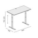 SINGLE LAYERS SchreibSchreibtisch ohne Trennwände, verstellbare Beine, weiß / grau