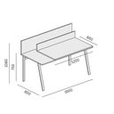 SINGLE LAYERS Schreibtisch, Schiebeplatte, mit Trennwänden, Eiche natur / Eiche gebeizt