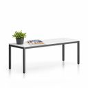 Sitzbank FRAME, schwarzes Gestell, 1685 x 404 x 468 mm, weiß Sitzbank FRAME, schwarzes Gestell, 1685 x 404 x 468 mm, weiß