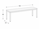 Sitzbank FRAME, weißes Gestell, 1685 x 404 x 468 mm, Nussbaum Sitzbank FRAME, weißes Gestell, 1685 x 404 x 468 mm, Nussbaum