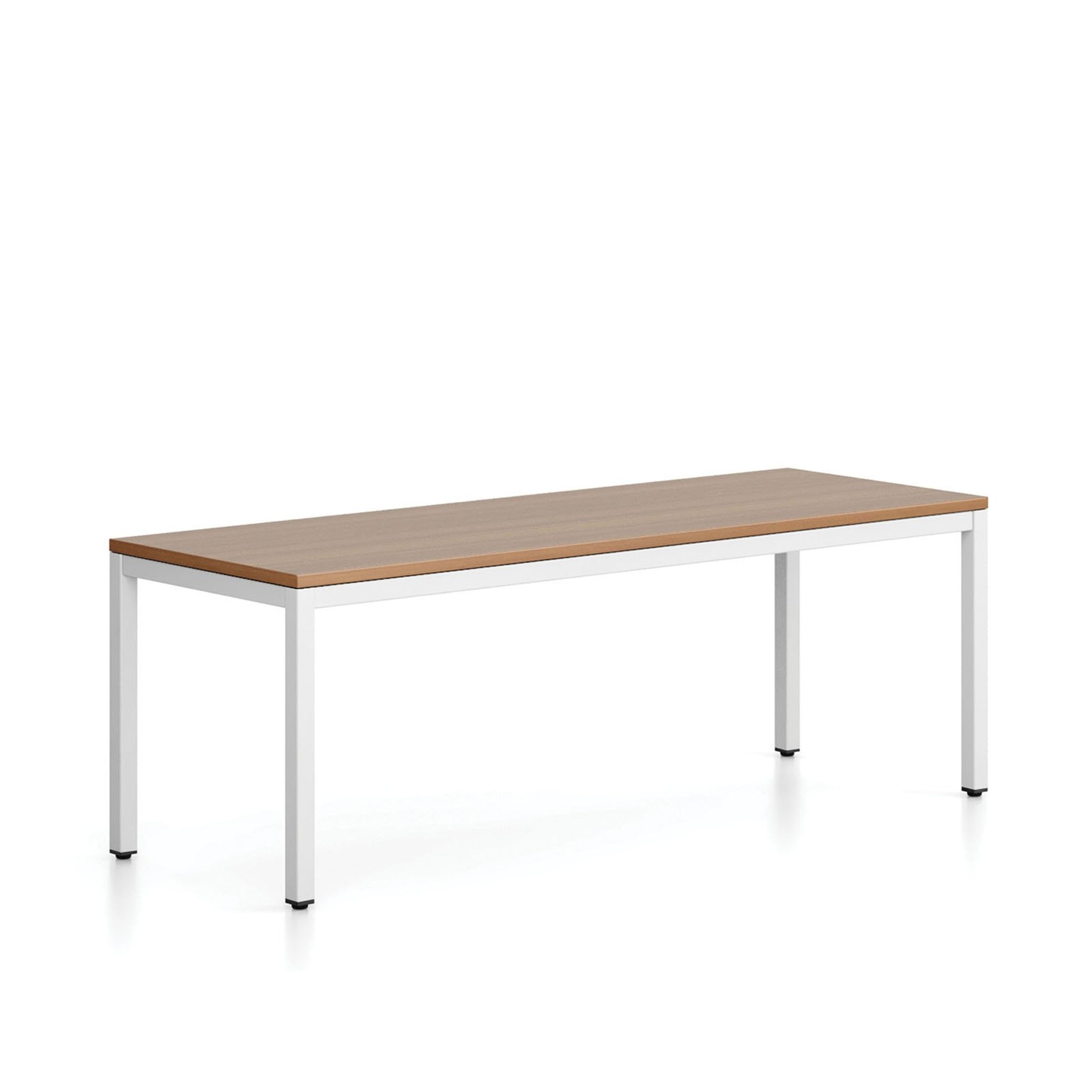 Sitzbank FRAME, weißes Gestell, 1685 x 404 x 468 mm, Nussbaum
