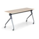 Skládací jednací stůl se sklopnou deskou TRAINING PLUS, 145x45 cm, bříza