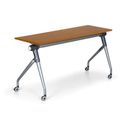Skládací jednací stůl se sklopnou deskou TRAINING PLUS, 145x45 cm, třešeň
