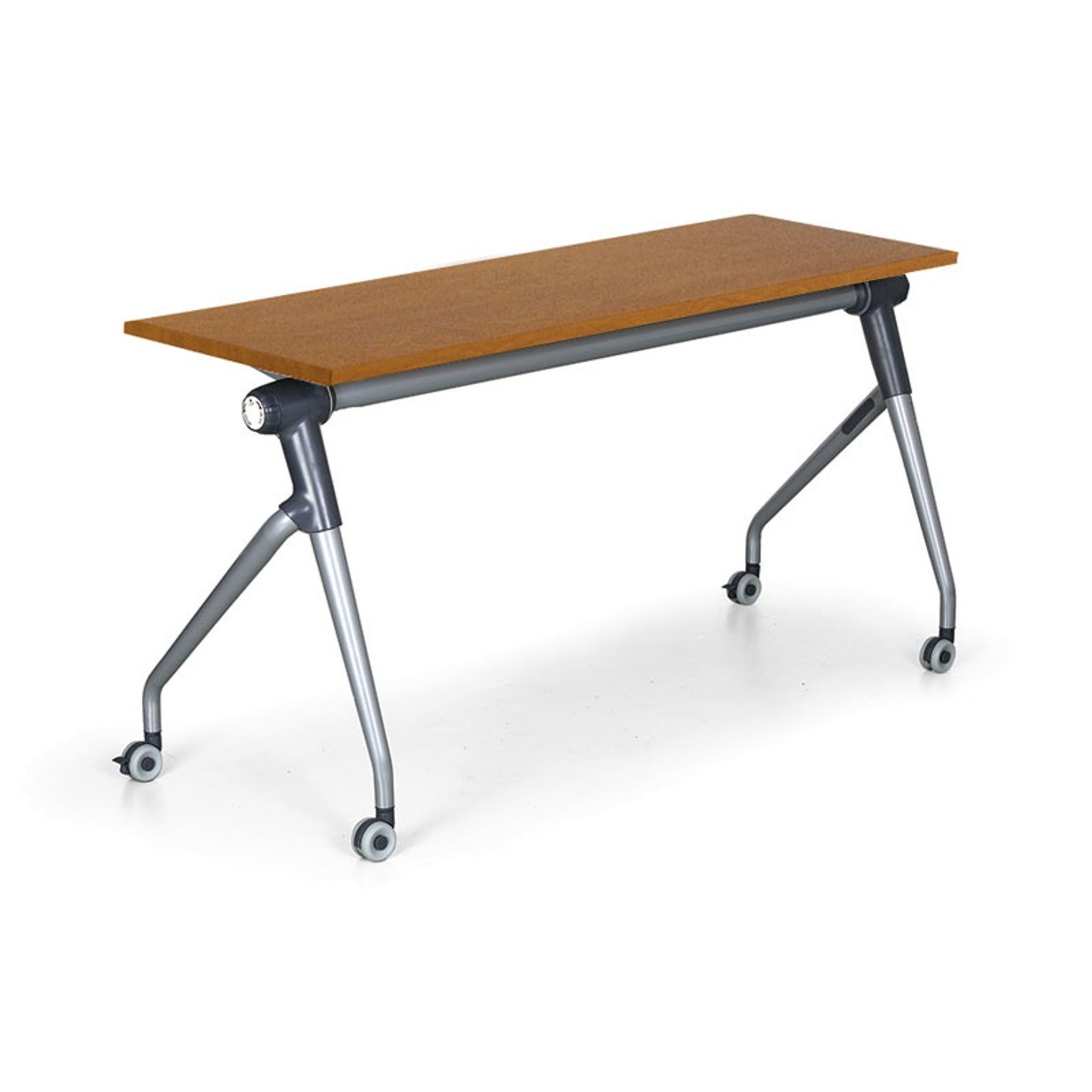 Skládací jednací stůl se sklopnou deskou TRAINING PLUS, 145x45 cm, třešeň