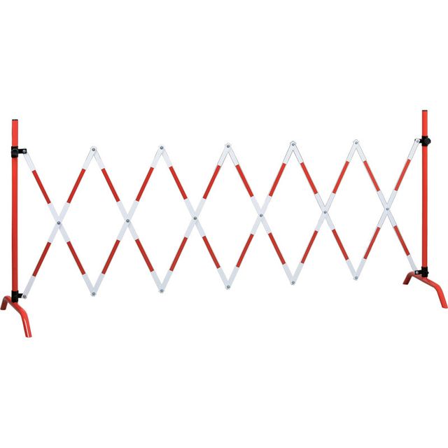 Skladacia mobilná zábrana PROCITY, červenobiela, dĺžka 3000 mm