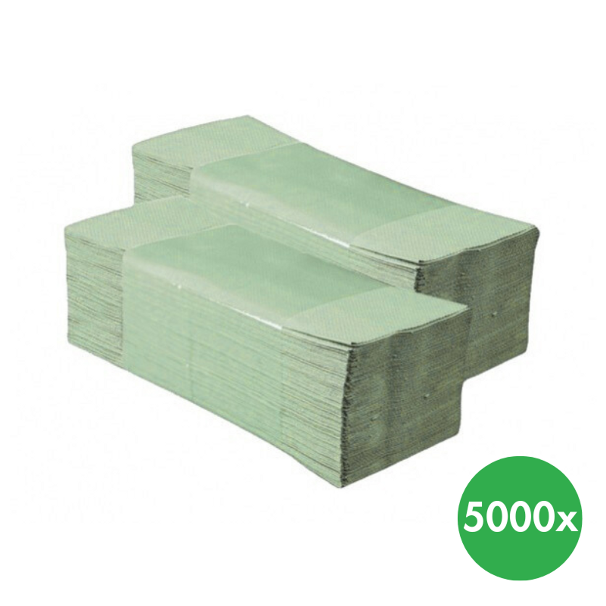 Skládané papírové ručníky, jednovrstvé, 5000 ks, světle zelené