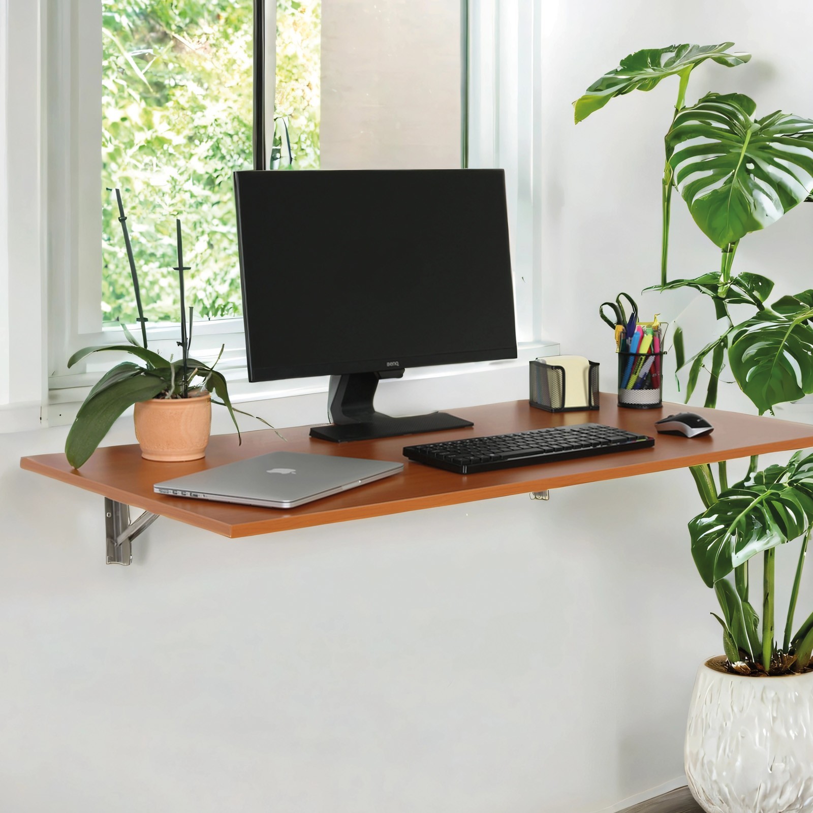 Sklápací stôl na stenu, 120x60 cm, nosnosť 60 kg, buk | B2B Partner
