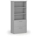 Skříň se zásuvkami pro závěsné složky PRIMO GRAY, 800 x 420 x 1781 mm, šedá