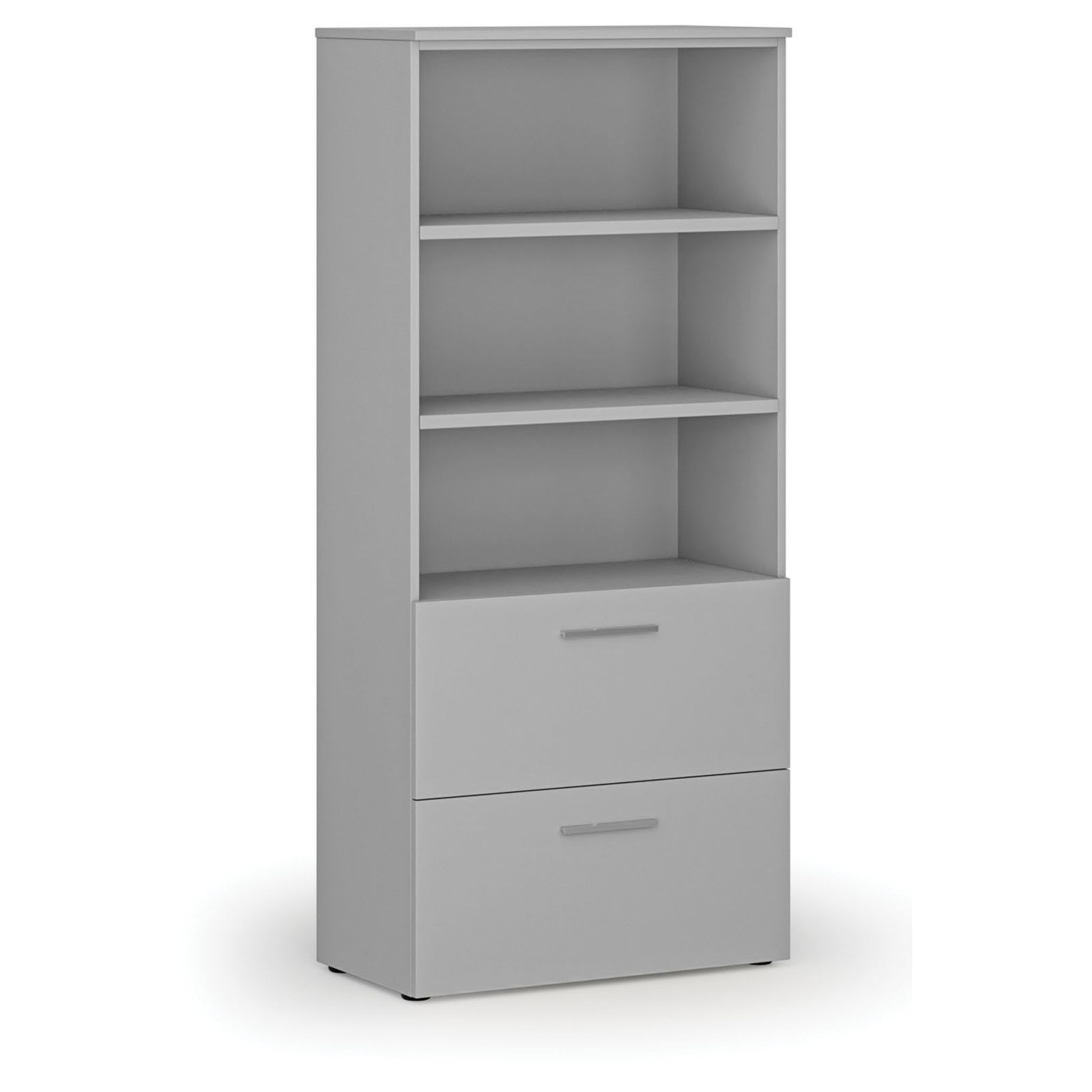 Skříň se zásuvkami pro závěsné složky PRIMO GRAY, 800 x 420 x 1781 mm, šedá