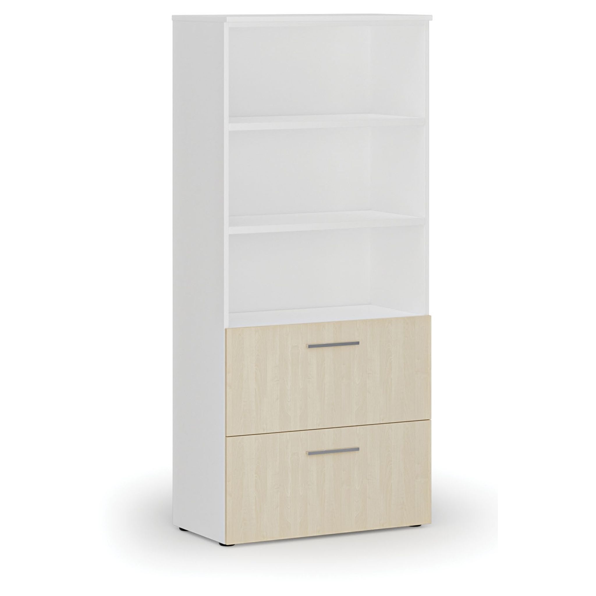 Skříň se zásuvkami pro závěsné složky PRIMO WHITE, 800 x 420 x 1781 mm