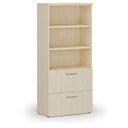 Skříň se zásuvkami pro závěsné složky PRIMO WOOD, 800 x 420 x 1781 mm, bříza