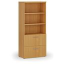 Skříň se zásuvkami pro závěsné složky PRIMO WOOD, 800 x 420 x 1781 mm, buk