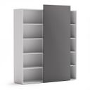 Skříň vysoká otevřená BLOCK White, 1600 x 400 x 1748, grafitová