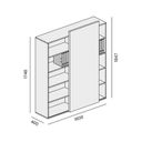 Skříň vysoká otevřená BLOCK White, 1600 x 400 x 1748, oranžová