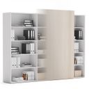 Skříň vysoká otevřená dlouhá BLOCK White, 2390 x 400 x 1748, dub přírodní