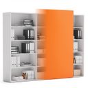 Skříň vysoká otevřená dlouhá BLOCK White, 2390 x 400 x 1748, oranžová