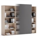 Skříň vysoká otevřená dlouhá BLOCK Wood, 2390 x 400 x 1748, grafitová