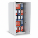 Skriňa s otočným regálom na šanóny, 5 poschodí, uzamykateľná, biela