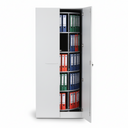 Skriňa s otočným regálom na šanóny, 5 poschodí, uzamykateľná, biela