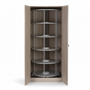 Skriňa s otočným regálom na šanóny, 5 poschodí, uzamykateľná, dub prírodný