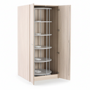 Skriňa s otočným regálom na šanóny, 5 poschodí, uzamykateľná, dub prírodný