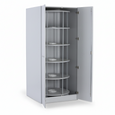 Skriňa s otočným regálom na šanóny, 5 poschodí, uzamykateľná, sivá