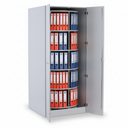 Skriňa s otočným regálom na šanóny, 5 poschodí, uzamykateľná, sivá