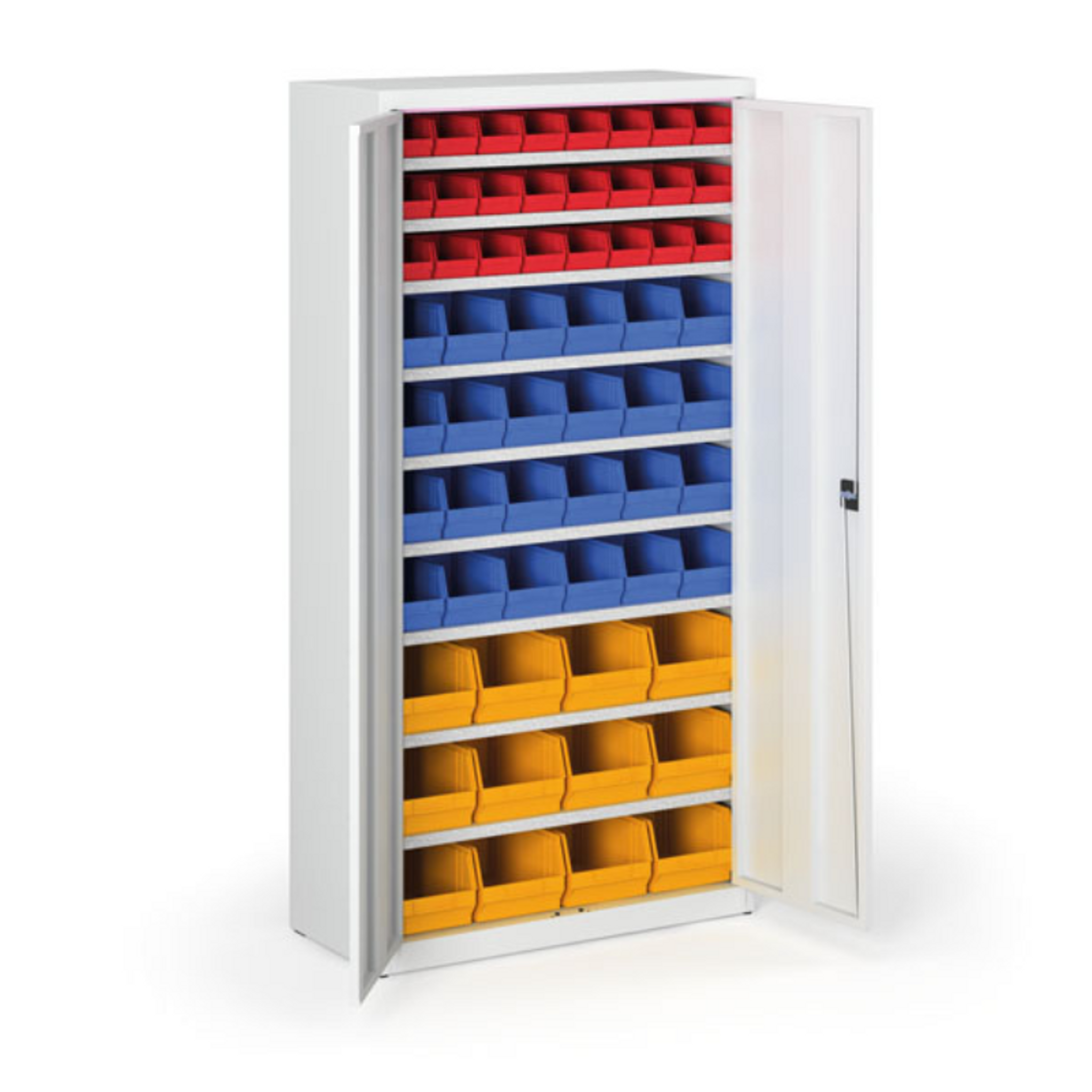 Skriňa s plastovými boxami BASIC - 1800 x 400 x 920 mm, 24xA/24xB/12xC