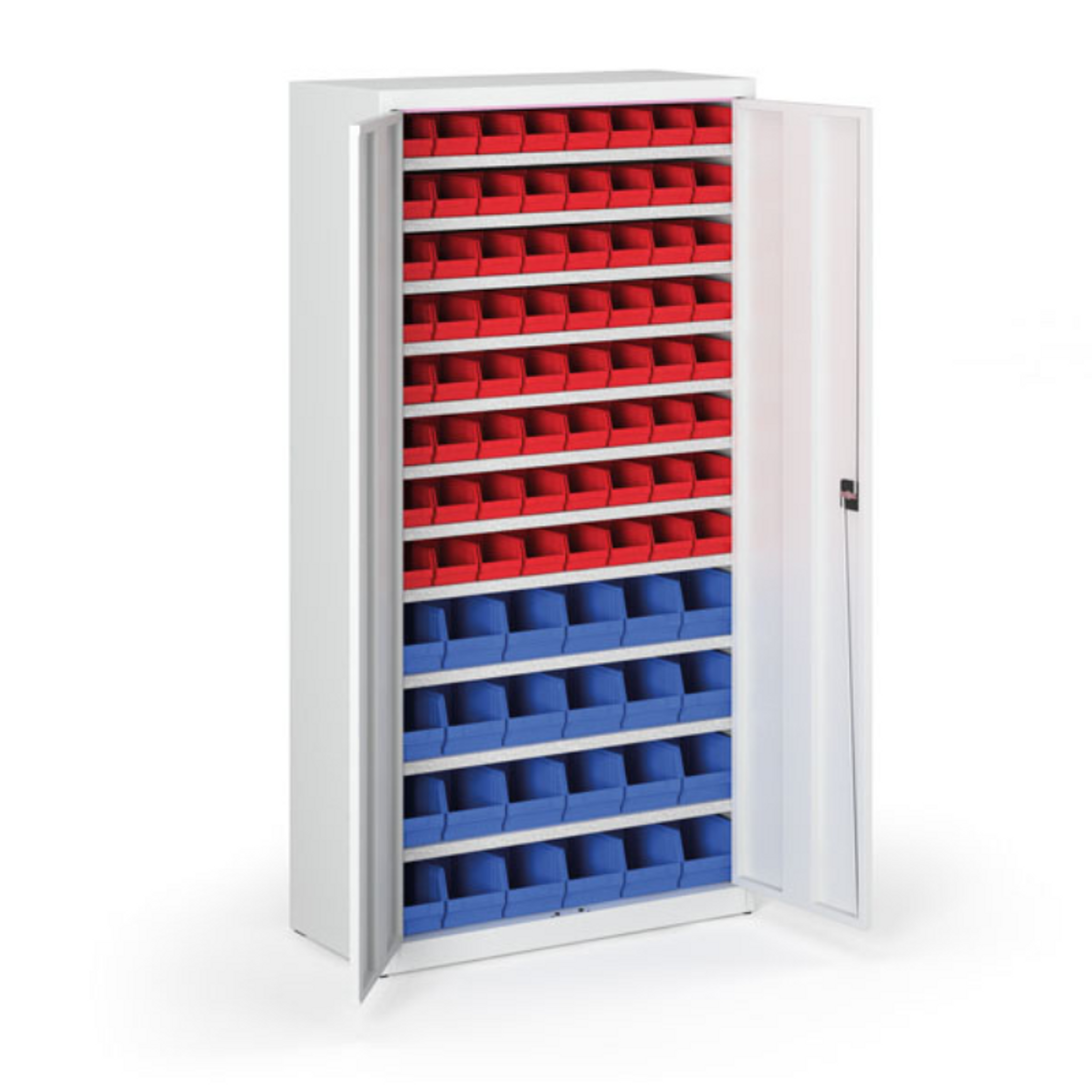 Skriňa s plastovými boxami BASIC - 1800 x 400 x 920 mm, 64xA/24xB