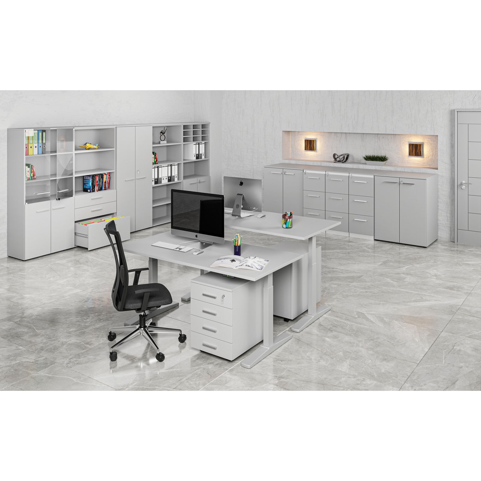 Skriňa so zasúvacími dverami PRIMO GRAY, 800 x 420 x 1781 mm, sivá ...