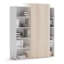 Skriňa vysoká otvorená BLOCK White, 1600 x 400 x 1748, dub prírodný