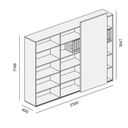 Skriňa vysoká otvorená dlhá BLOCK Wood, 2390 x 400 x 1748, grafitová