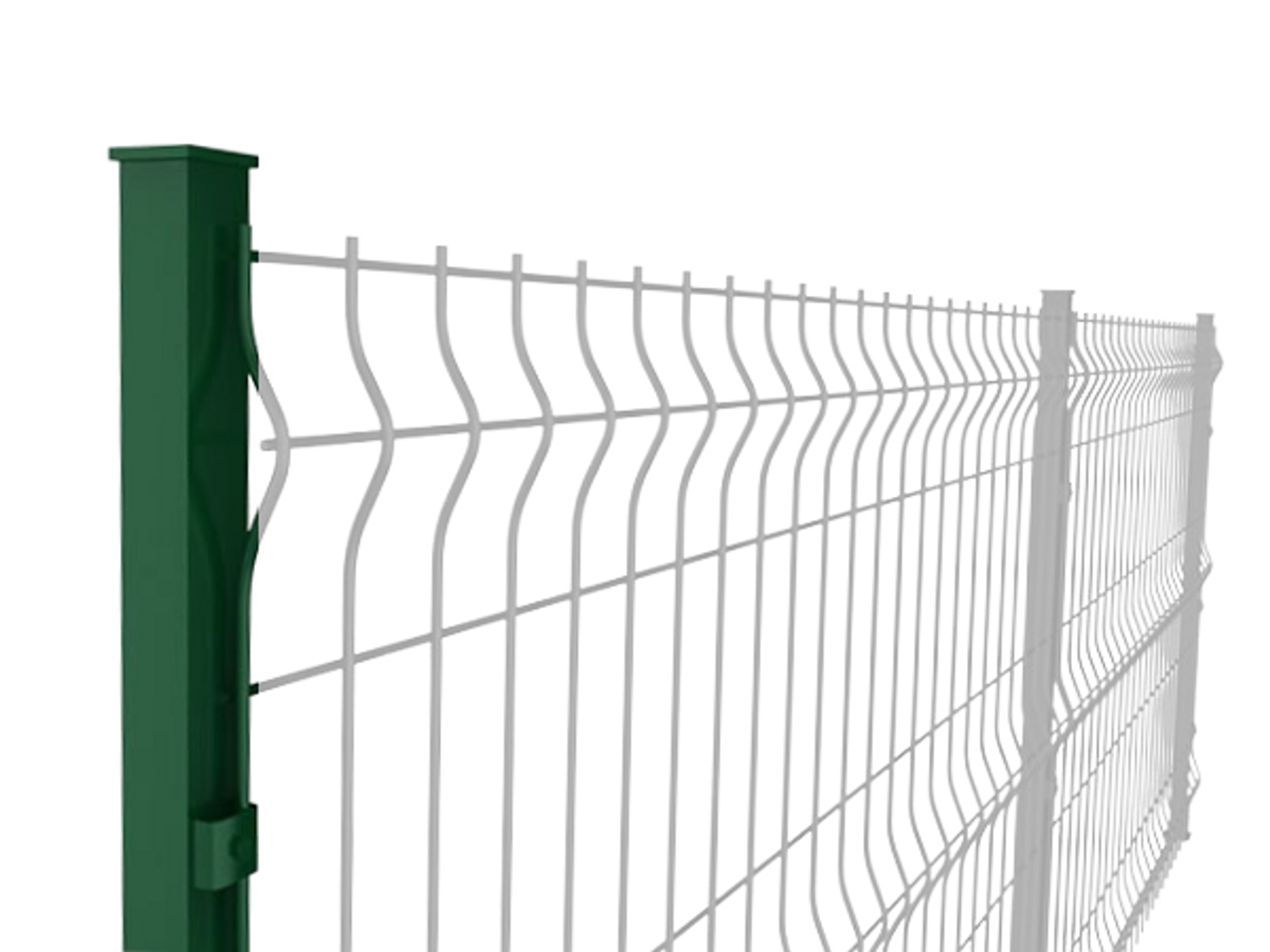 Sloupek pro 3D panely, výška 2.3 m, profil 5 x 5 cm, vč. 4 úchytů
