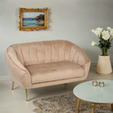 Sofa Wildleder MARLENE, 2 Sitzplätze, beige