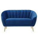 Sofa Wildleder MARLENE, 2 Sitzplätze, blau