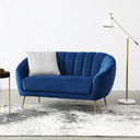 Sofa Wildleder MARLENE, 2 Sitzplätze, blau