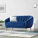 Sofa Wildleder MARLENE, 2 Sitzplätze, blau