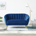 Sofa Wildleder MARLENE, 2 Sitzplätze, blau