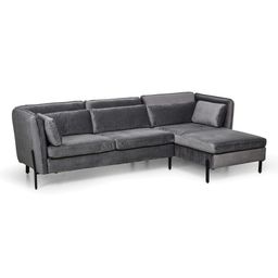 Sofagarnitur Wildleder ELIE, grau